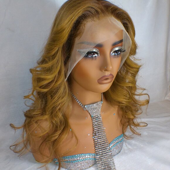 ✨18 Inch Human Tigers Eye Dimensional Lace Wig With Large Parting Area ✨ - Picture 13 of 16